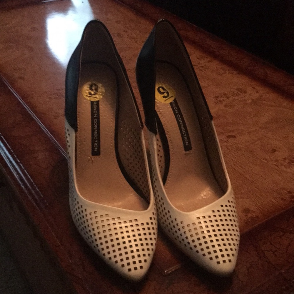 French Connection Black and White Pumps